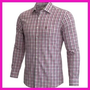 NWT Michael Kors Mens Mulberry Plaid Cotton Non Iron Dress Shirt 17 34/3